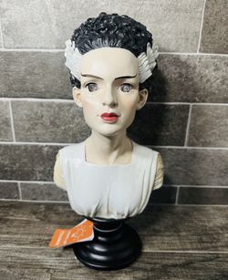 Bride of Frankenstein Bust With Red LED Light Up Eyes 