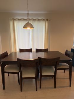 6-Person Wooden Dining Table & Chairs