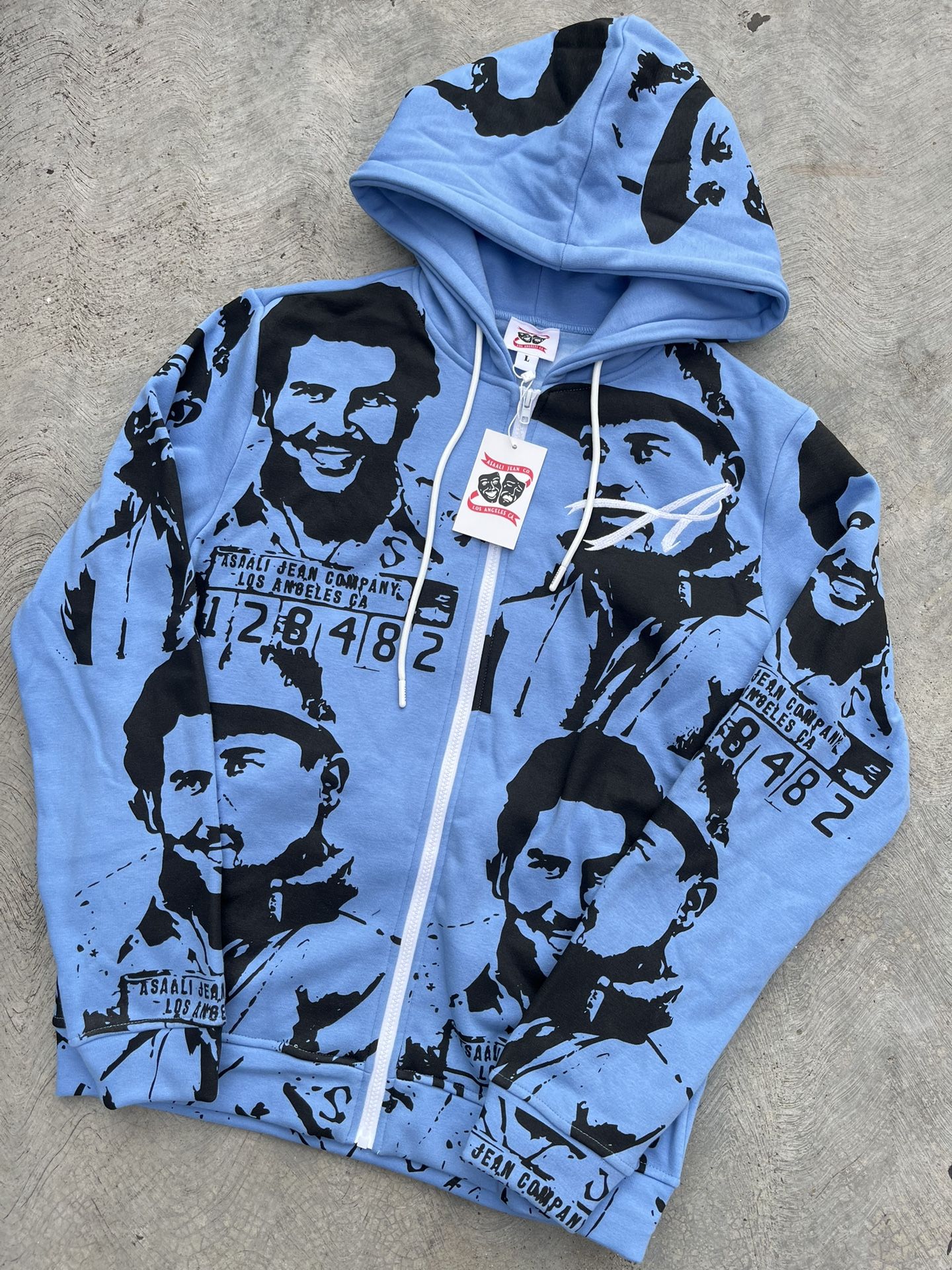 Asaali Babyblue Zip up Size Large