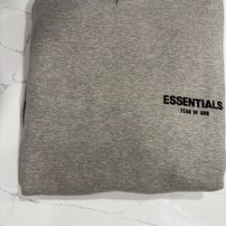 Essentials dark oatmeal hoodie with pac sun tag