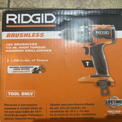 Ridgid 18V Brushless Cordless 1/2 in. High Torque Hammer Drill/Driver (Tool Only)