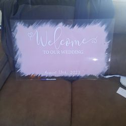 Large Acrylic Wedding Sign -- Date Can Be Removed