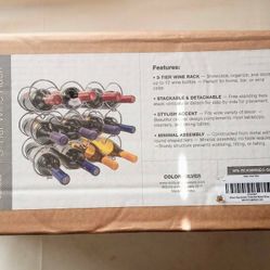 Sorbus 3-Tier Stackable Wine Rack Storage Organizer Hold 12 Bottles Color Silver