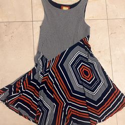 Anthropologie Maeve Women's Sleeveless Geometric Flouncy Dress in size Large 
