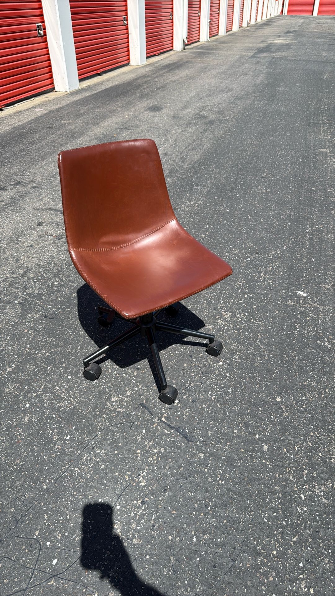 $20! TODAY 10/5 Only!!! Brown Leather Adjustable Office Chair, Shabby Chic Woodsy Retreat