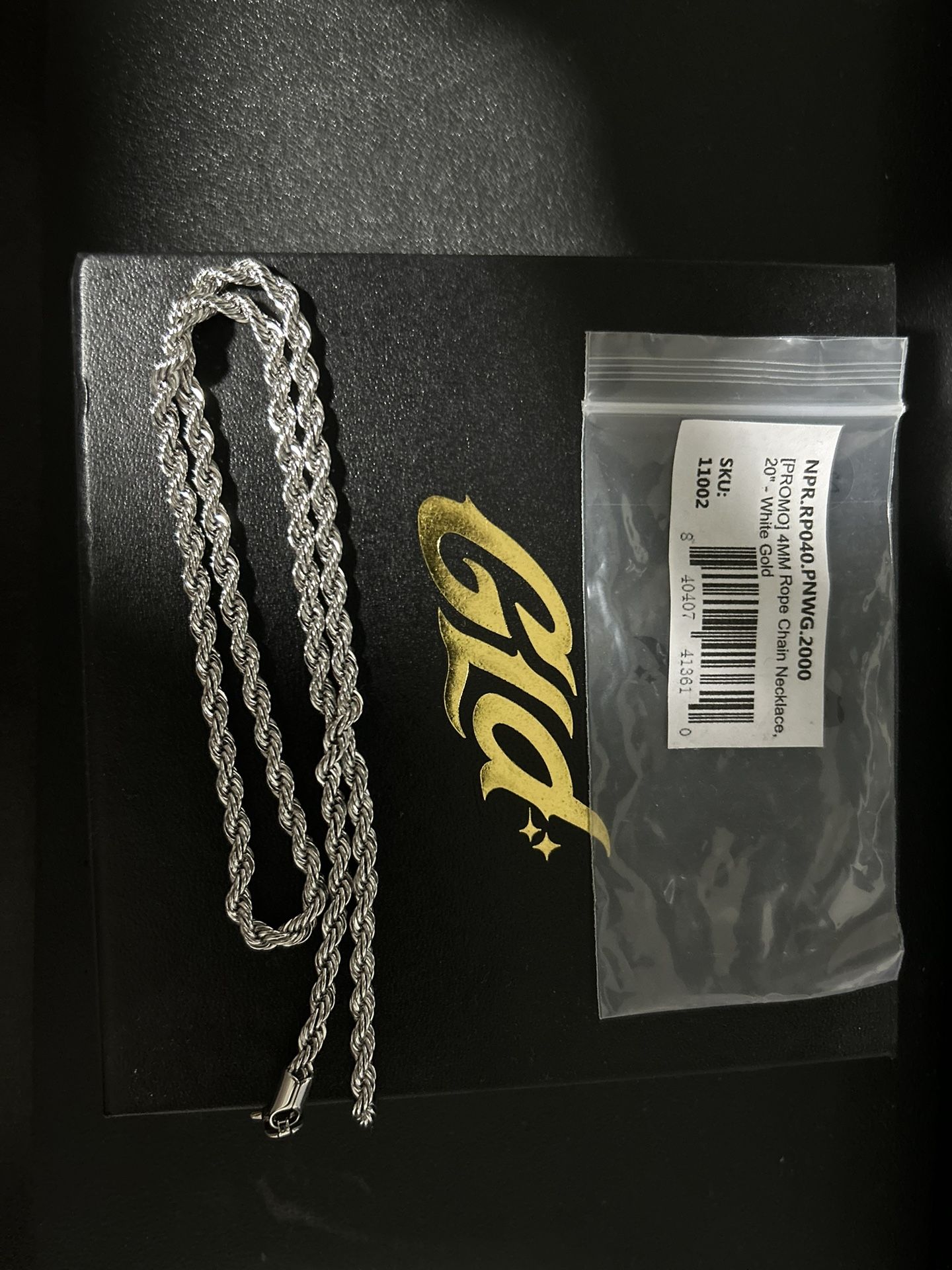 GLD 20” 4mm Silver Rope Chain
