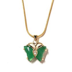 Jade jadeite butterfly green pendant beautiful pretty necklace