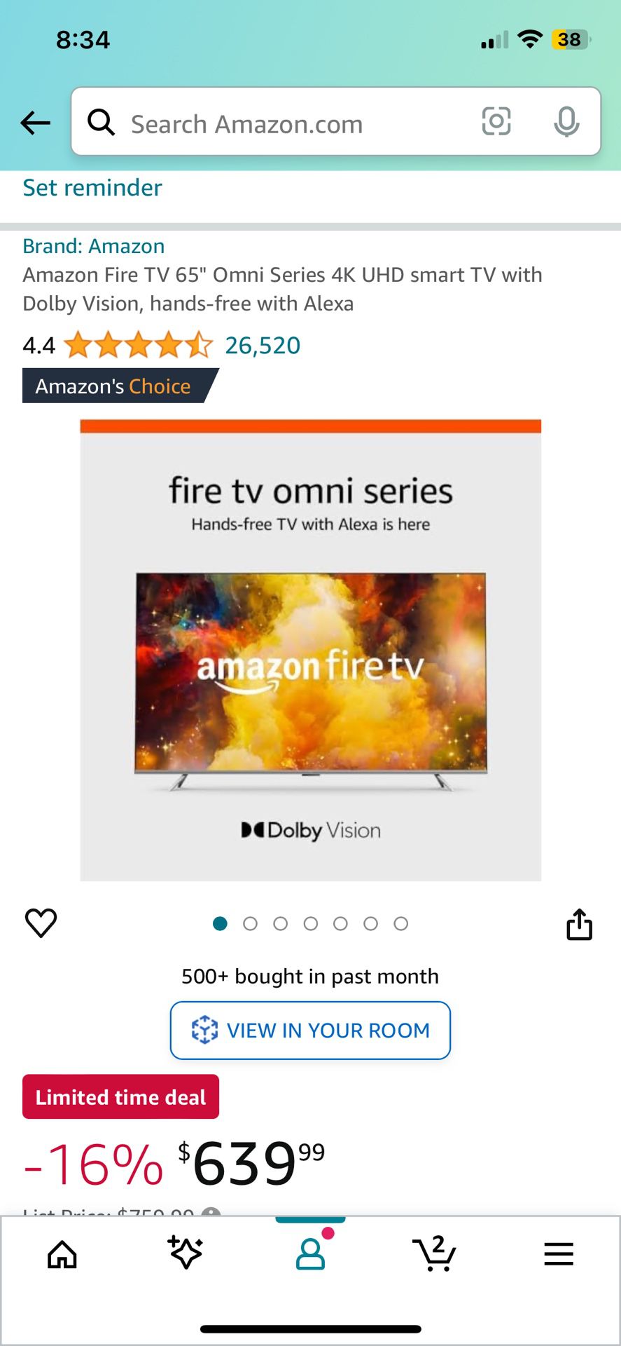 65” Amazon Fire Tv