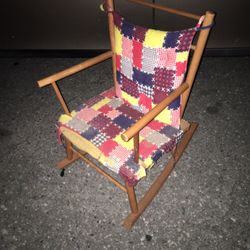 Nice Kids Solid Wood Vintage Rocking Chair With Cushions Only $25 Firm