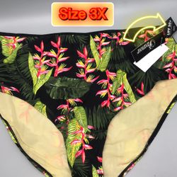 Paramour Plus size tropical bikini bottom 3X New