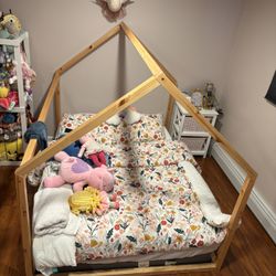 Wooden Full House Bed for Kids,