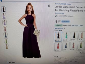Plum Junior Bridesmaid Halter Top Dress Chiffon
