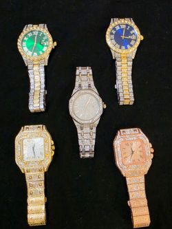 Lot of 5 Iced Out Fashion Watches