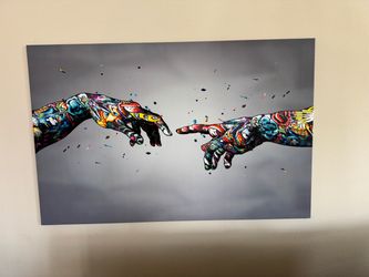 🎨 Large Graffiti-Style Hands Wall Art – 68” x 44”