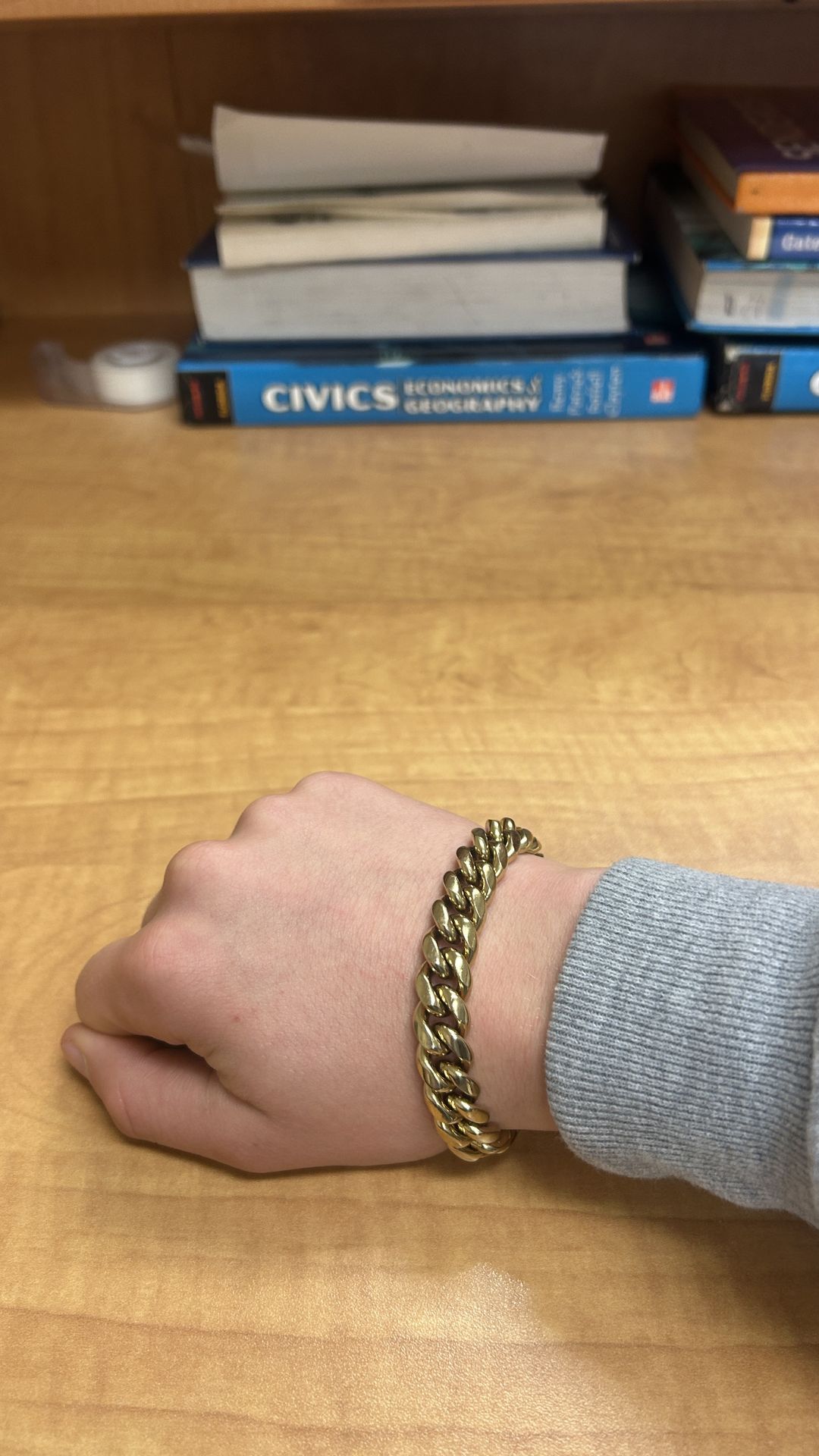 14k gold plated cuban link bracelet