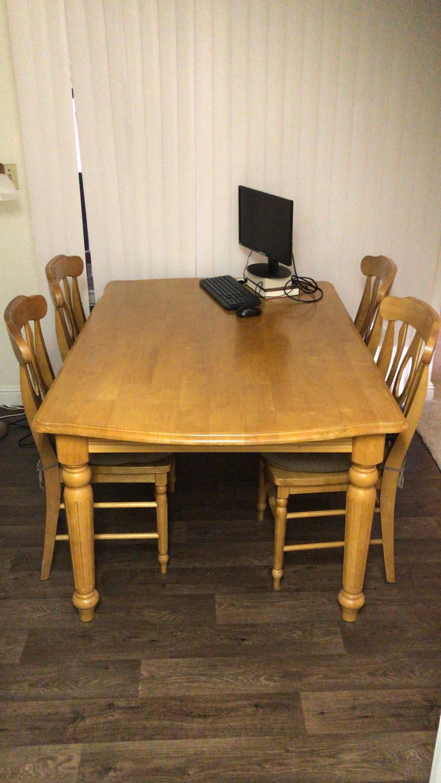 1 Dining Table And 4 Chairs (wooden)