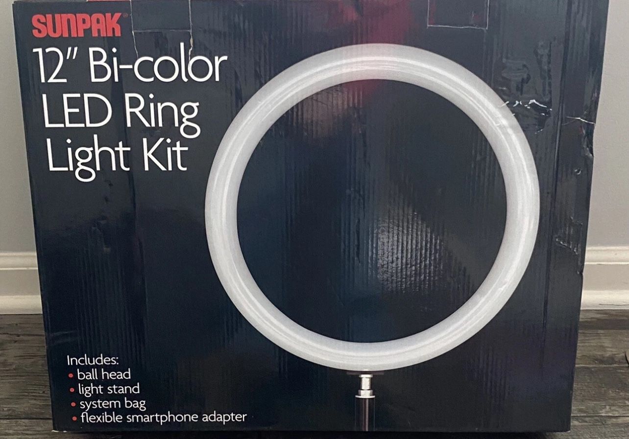 💡 Sunpak LED 448 12" Bi-Color Ring Light Kit – NEW