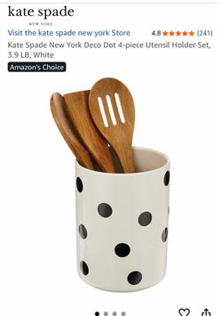 Kate Spade New York Deco Dot 4-piece Utensil Holder Set