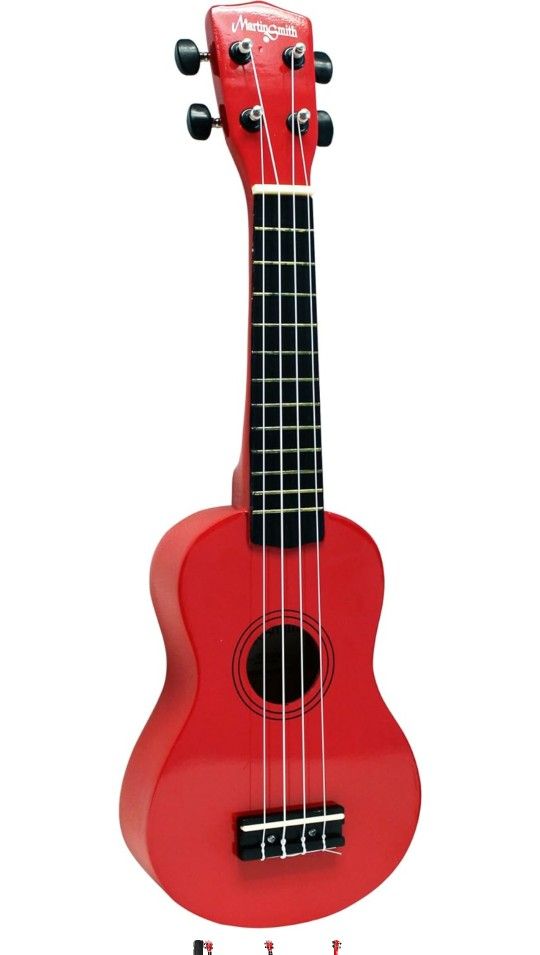 Martin Smith UK-222-RD Soprano Ukulele, Red


