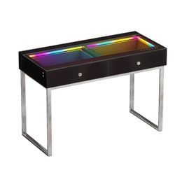 VANITY DESK PRO RGB-ADJUSTABLE LIGHT COLOR & RAINBOW MODE  USB TYPE “C” CHARGING POST 
