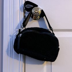 Black Earthbound Fuzzy Crossbody Bag