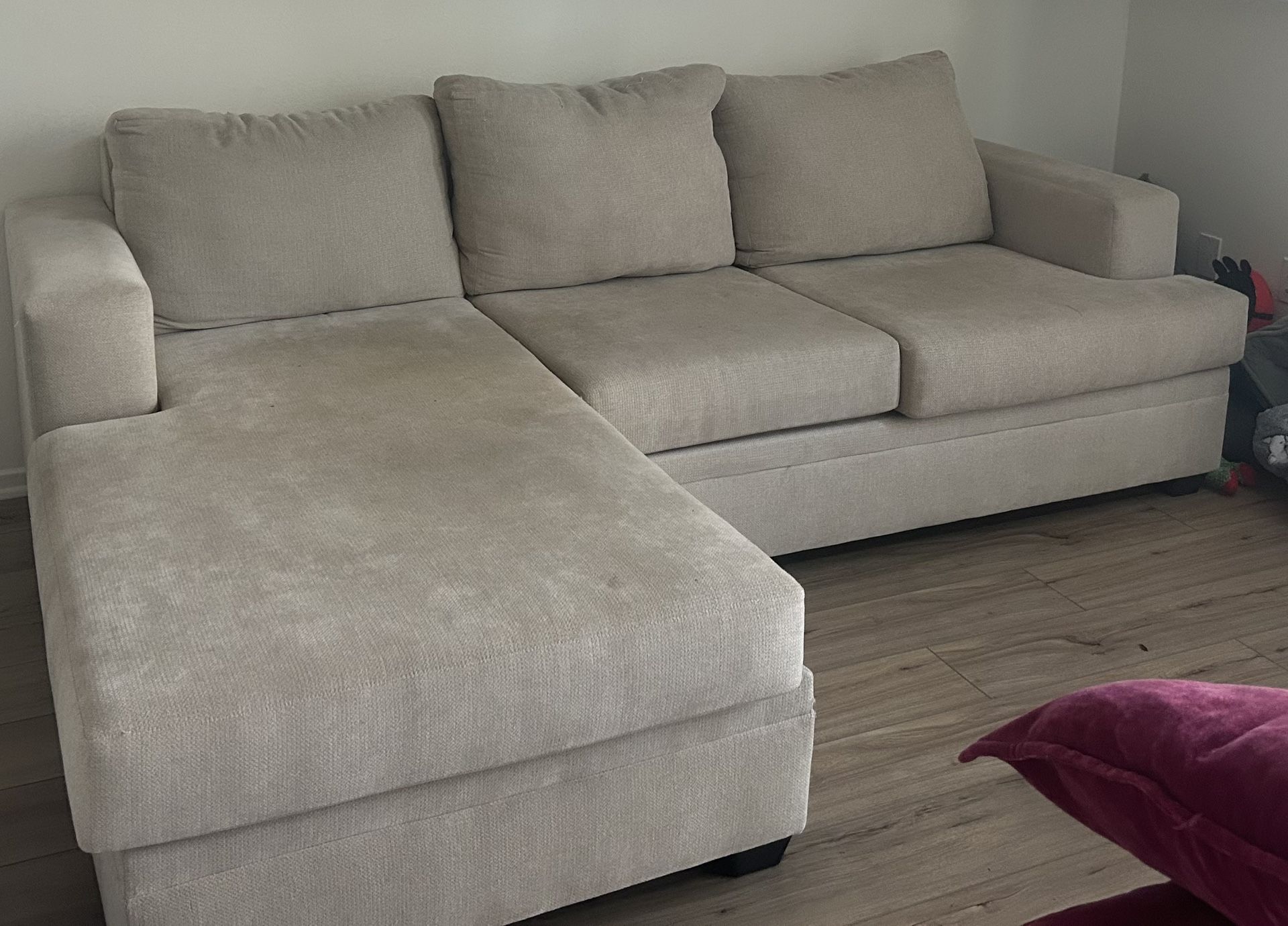Beige Sofa With Chaise 