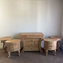 Pine Wood bedroom Dresser Set 