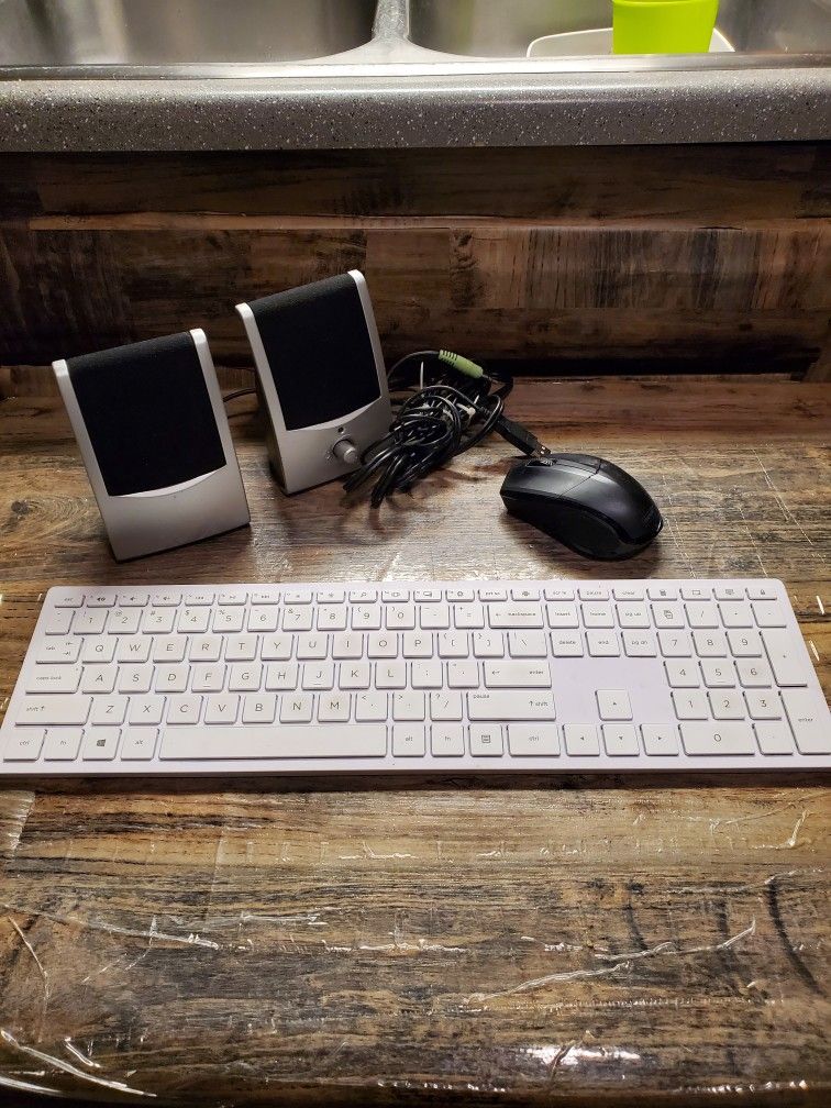 Wireless keyboard + Wireless mouse + Computer speakers