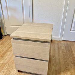 Night Stand Bedside Drawer Table. Beige White I