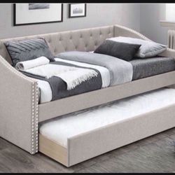 Brand New In Box Day Bed W/ Slats  + Trundle  And 2 Mattresses. Pick Up  In Long Beach