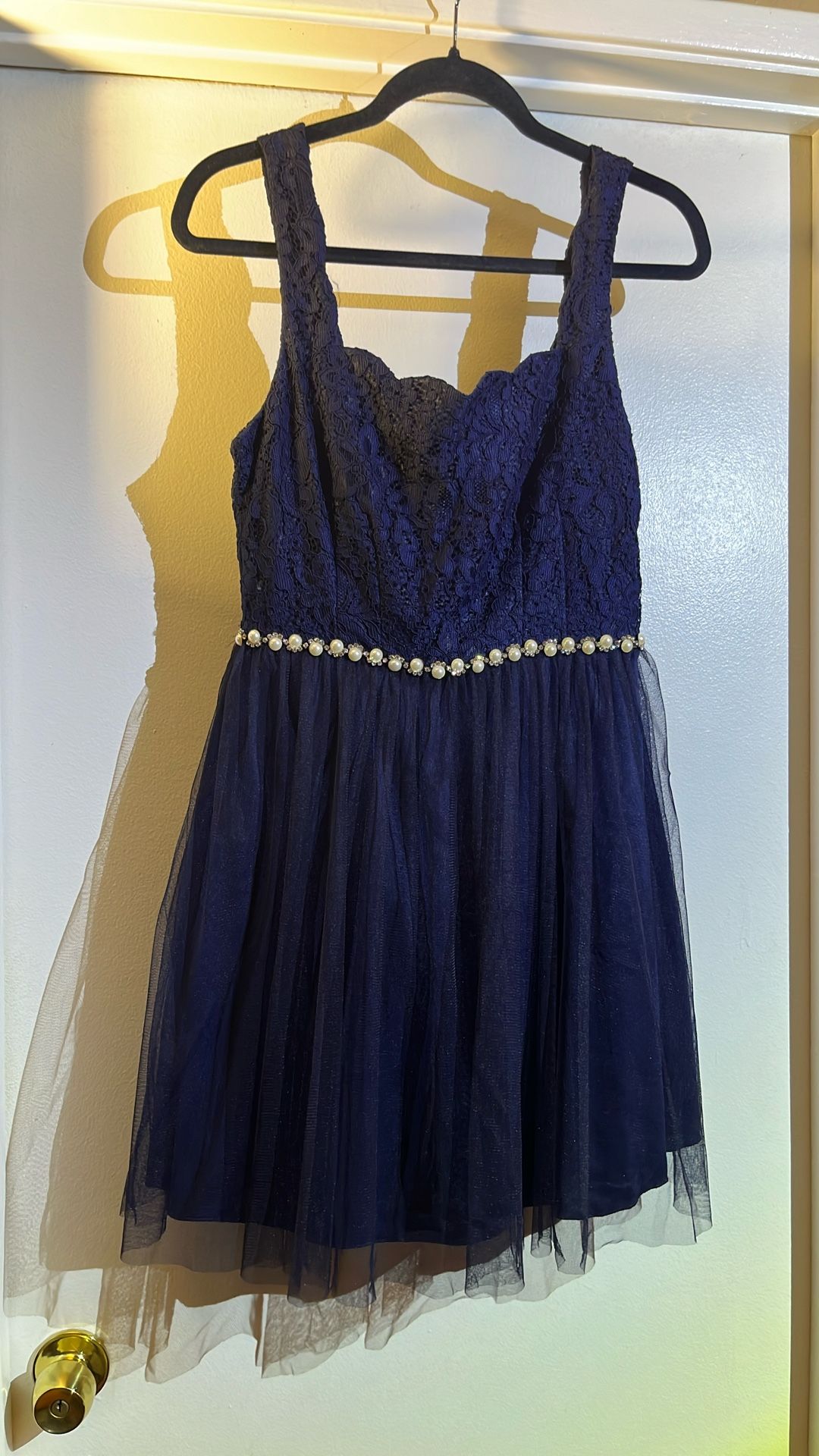 Navy Blue A Prom Dress