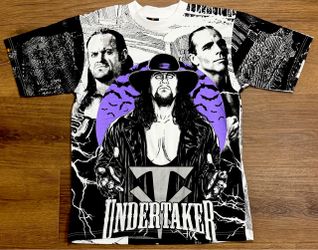 WWE Undertaker AOP  (XL) All Over Print Taking Souls Digging Holes T-Shirt #15A