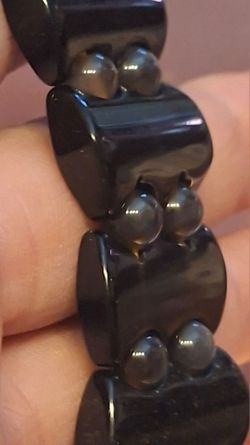 GENUINE BLACK ONYX AND AMETHYST BRACELET
