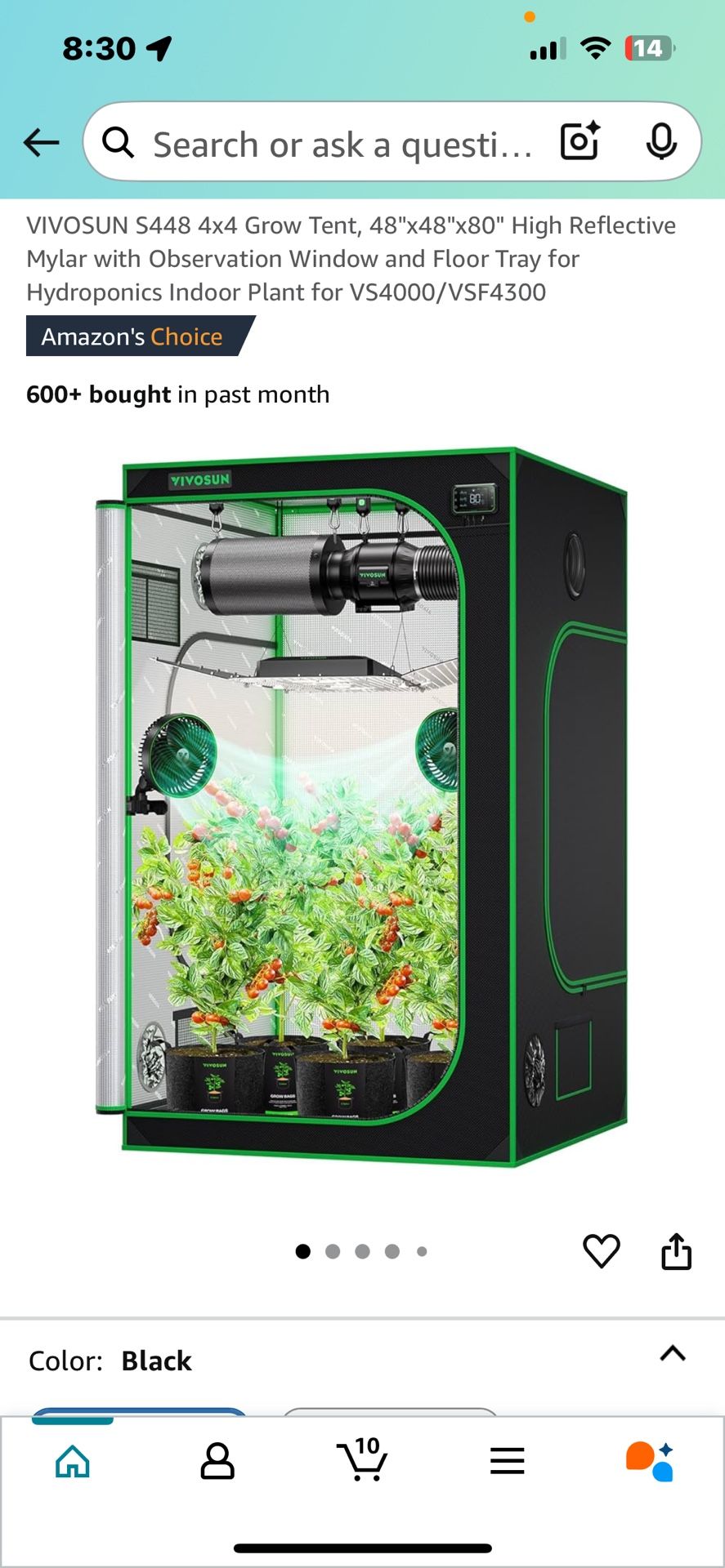 Brand New 4x4 Grow Tent, 48"x48"x80" High Reflective Mylar with Observation Window and Floor Tray