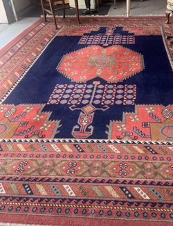 Handmade Wool Woven Rug Multicolored Vintage from Holland