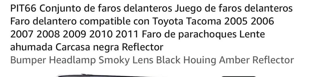 Faros delanteros Toyota Tacoma 2005-2011