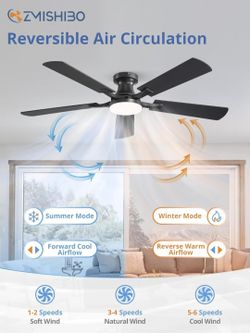52 Inch Ceiling Fan with Light, App&Remote