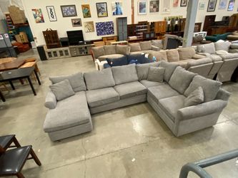 MACEYS MODERN Light Grey Down Feather U Sectional
