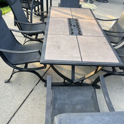 Patio Set With 6 Chairs And Table