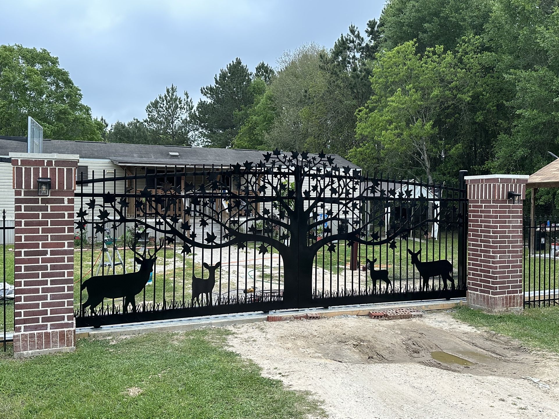 Custom Tree And Deer Gate