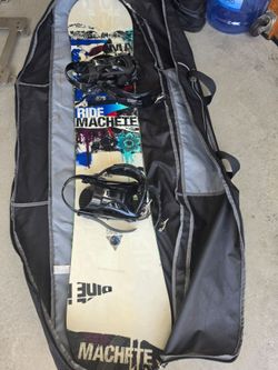 Ride machete prefab77 snowboard with bindings and boots