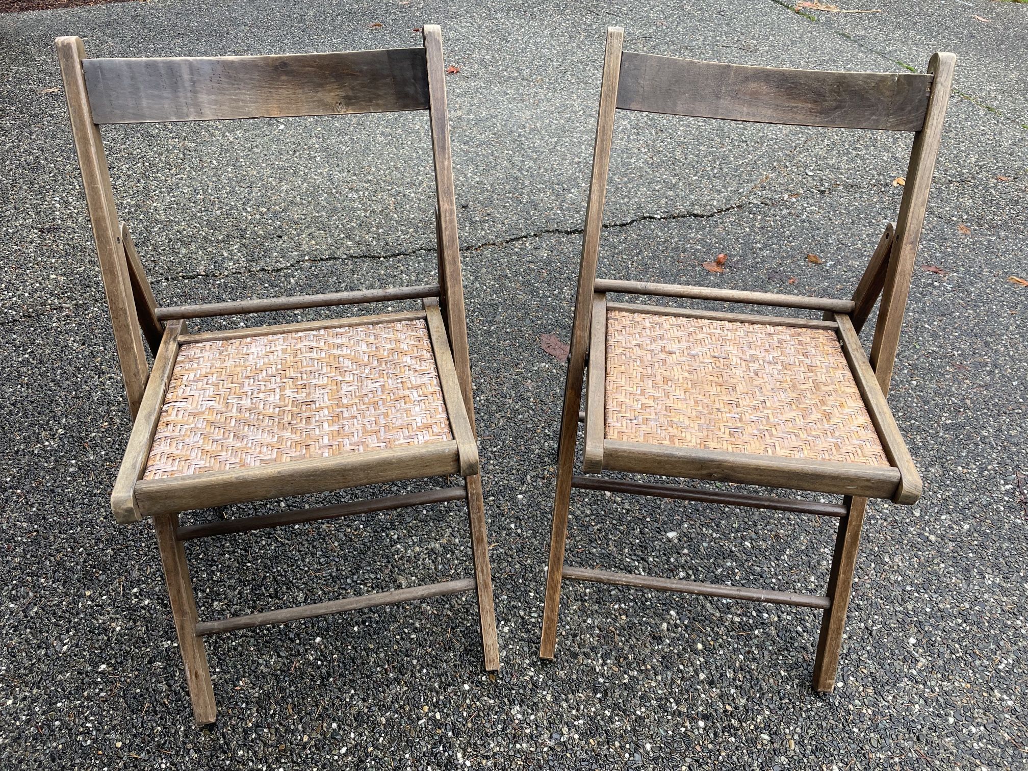 Antique folding Rattan chairs 