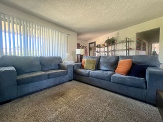 Gray/ blue Ashley Sofa and loveseat