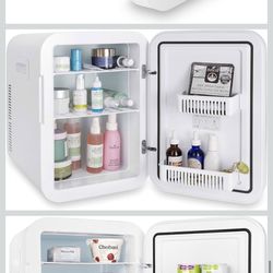 New In Box Mini Fridge 20L White Spacious For Snacks Or Makeup 