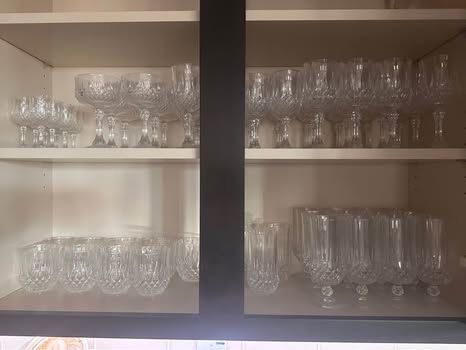 Crystal Cristal d'Arques glasses-same pattern different styles. 