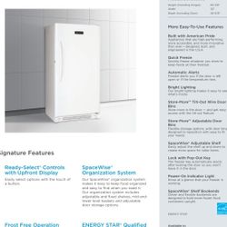 Frigidaire 17 Cu. Ft. Freezer W/ Keys