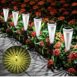 Solar Pathway Lights Outdoor - KINKAI 6 Pack Patio Decor Lamps Outdoor Waterproof Bright LED Landscape Lighting for Garden Backyard Walkway Driveway L