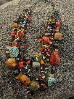 Chunky Multi Strand, Multi Variety Of Semiprecious Stones, All Sizes. Unique Piece!