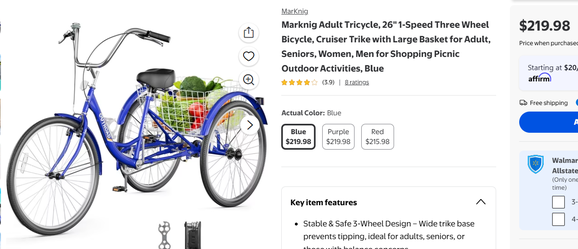 3 Wheels bicycle adult