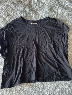 Black Cropped Short Sleeve T-Shirt Free People